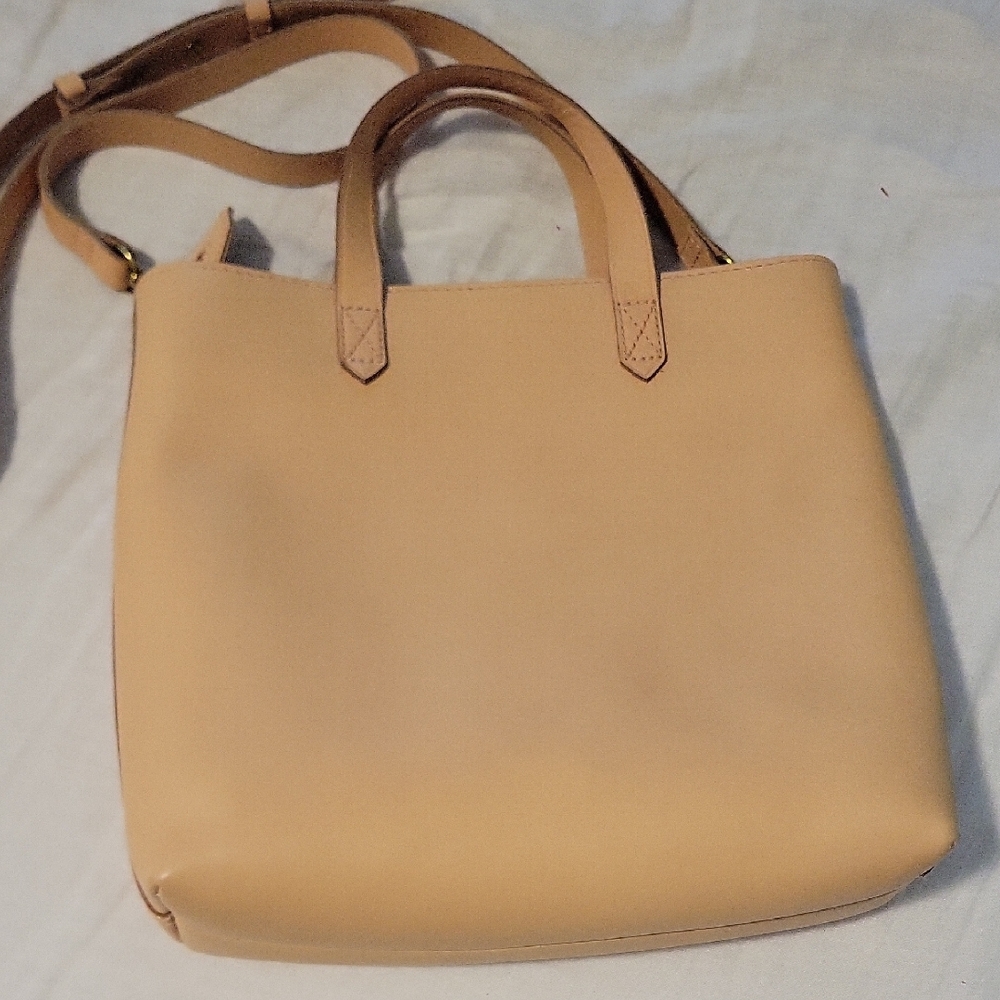 Madewell Zip-Top Transport Crossbody Leather Tote Bag Purse Beige - Picture 4 of 9